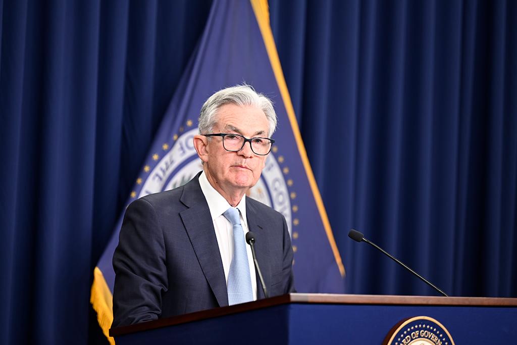 Fed Chair Jerome Powell at a press conference