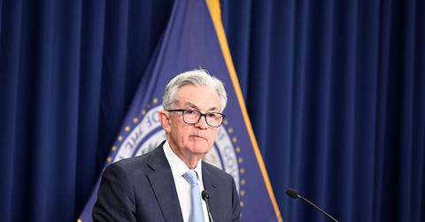 Fed Chair Jerome Powell at a press conference
