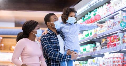 Family shopping for groceries