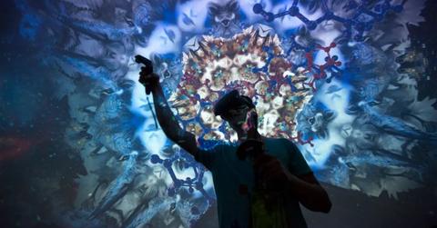 Person using augmented reality