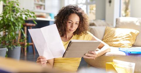 Woman reviewing financial data