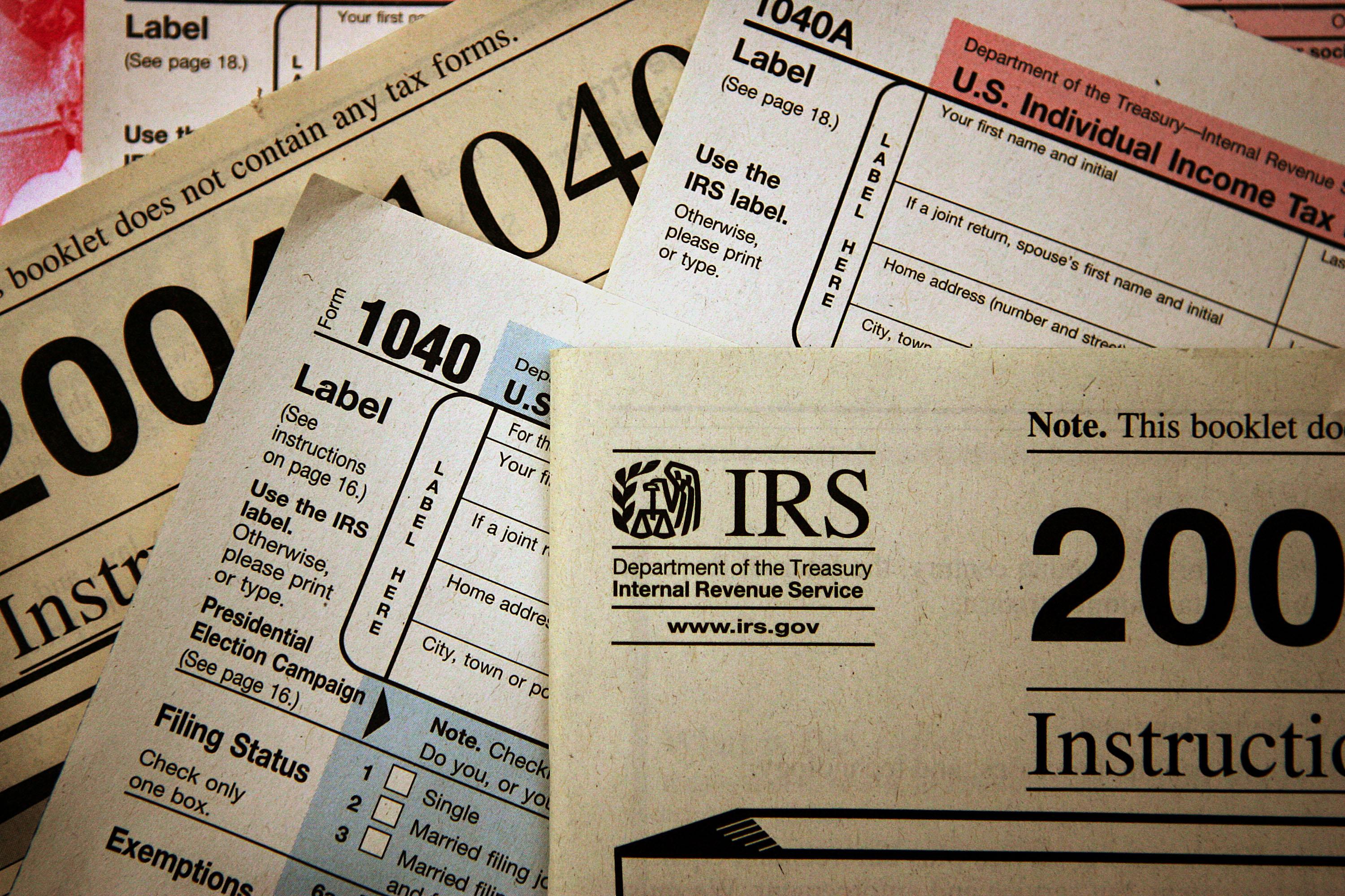 Federal tax forms from the IRS