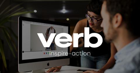 Verb Technology logo, people using software