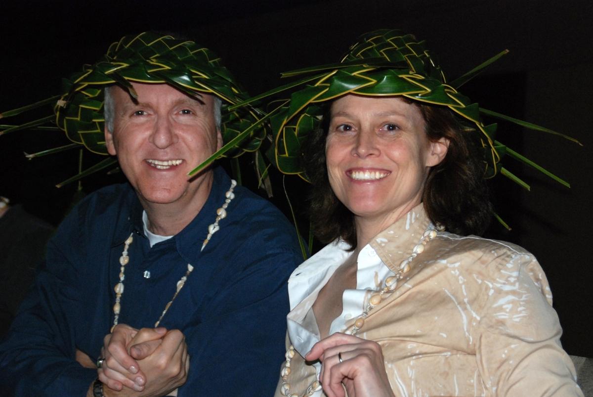 James Cameron and Sigourney Weaver