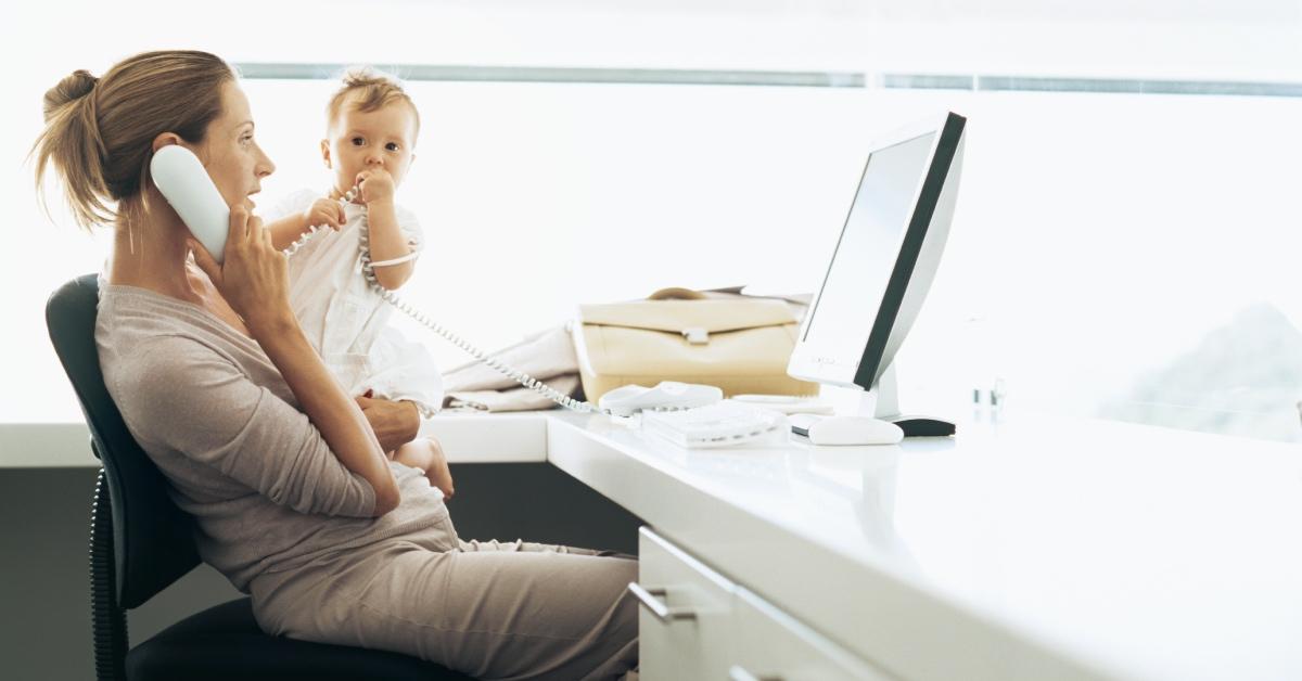 A self-employed woman working from home.