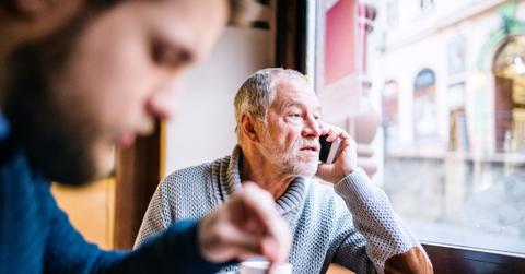 Elderly man on phone