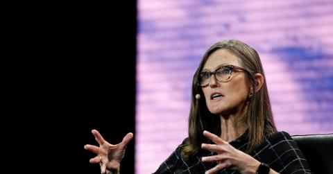 Cathie Wood speaking on stage