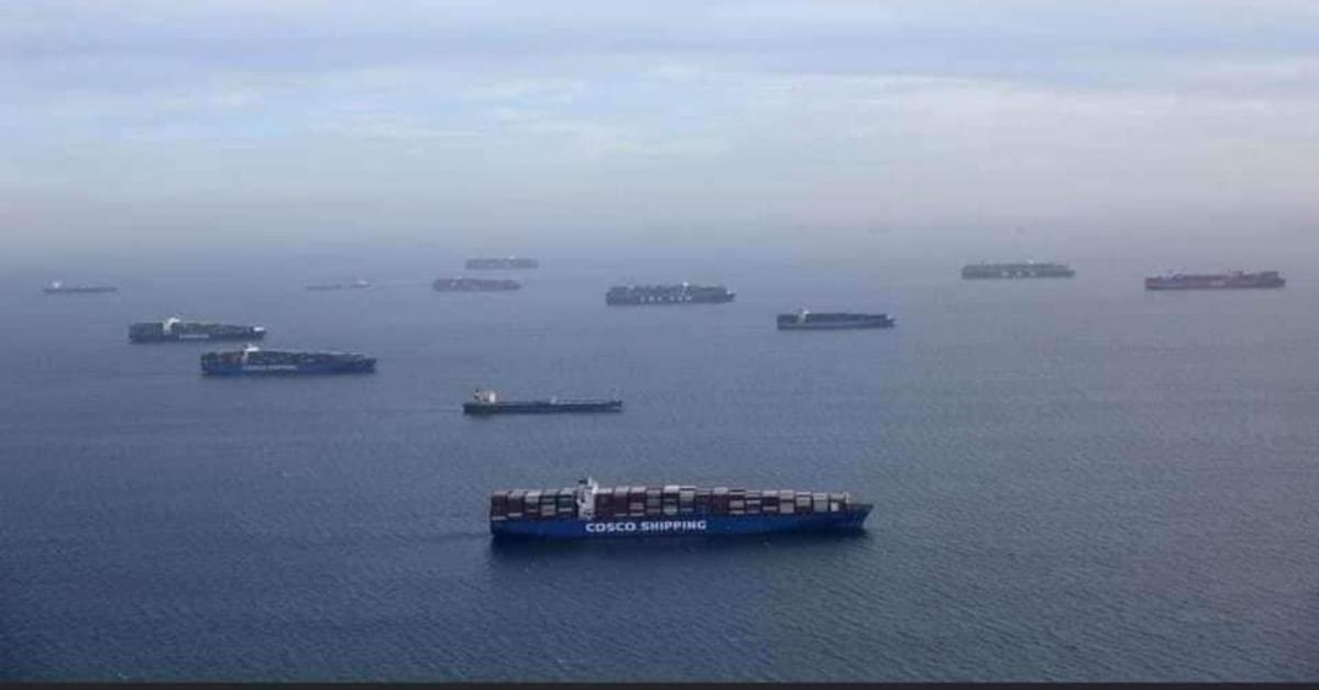 container ships wait