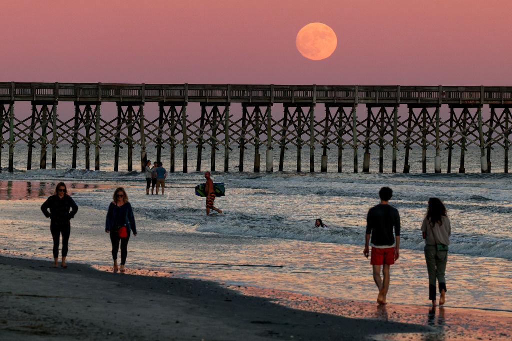 People walking on the beach in South Carolina