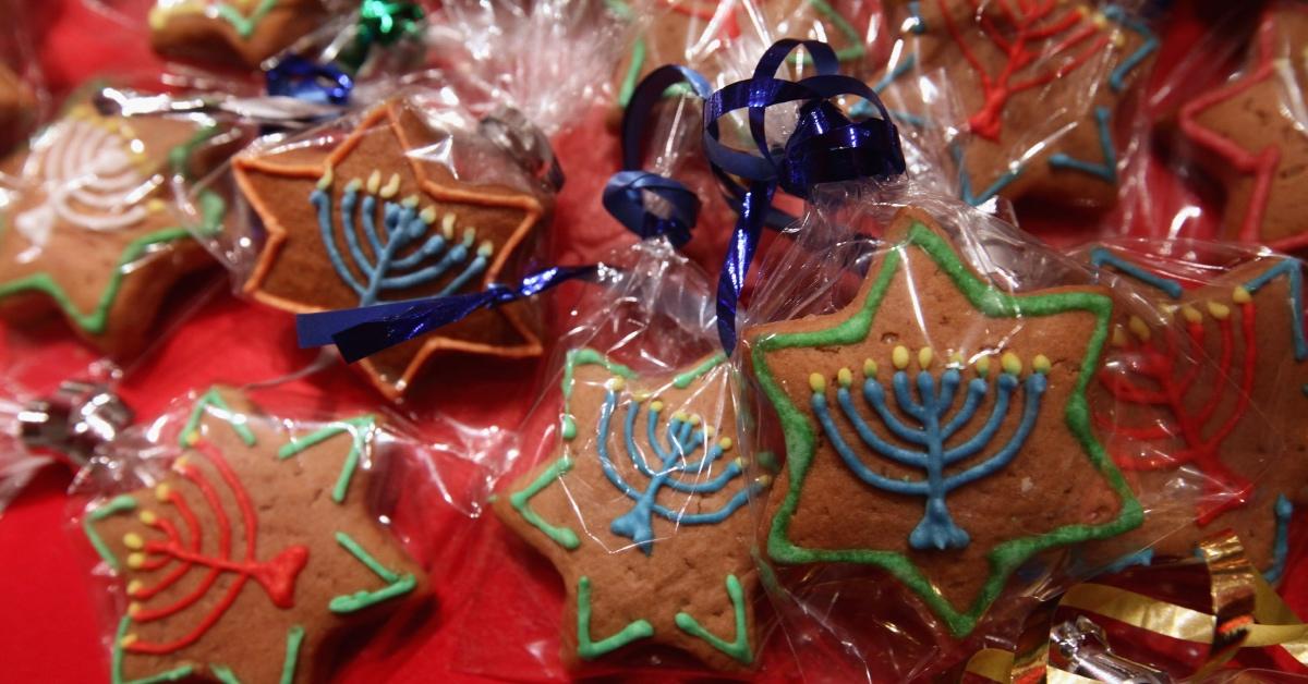 Hanukkah-themed cookies