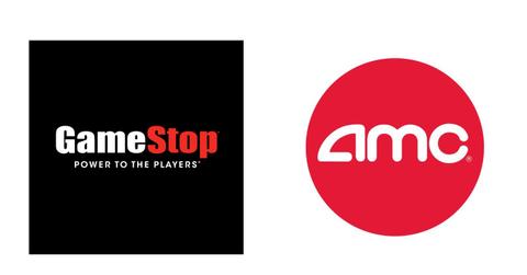 GameStop and AMC logos