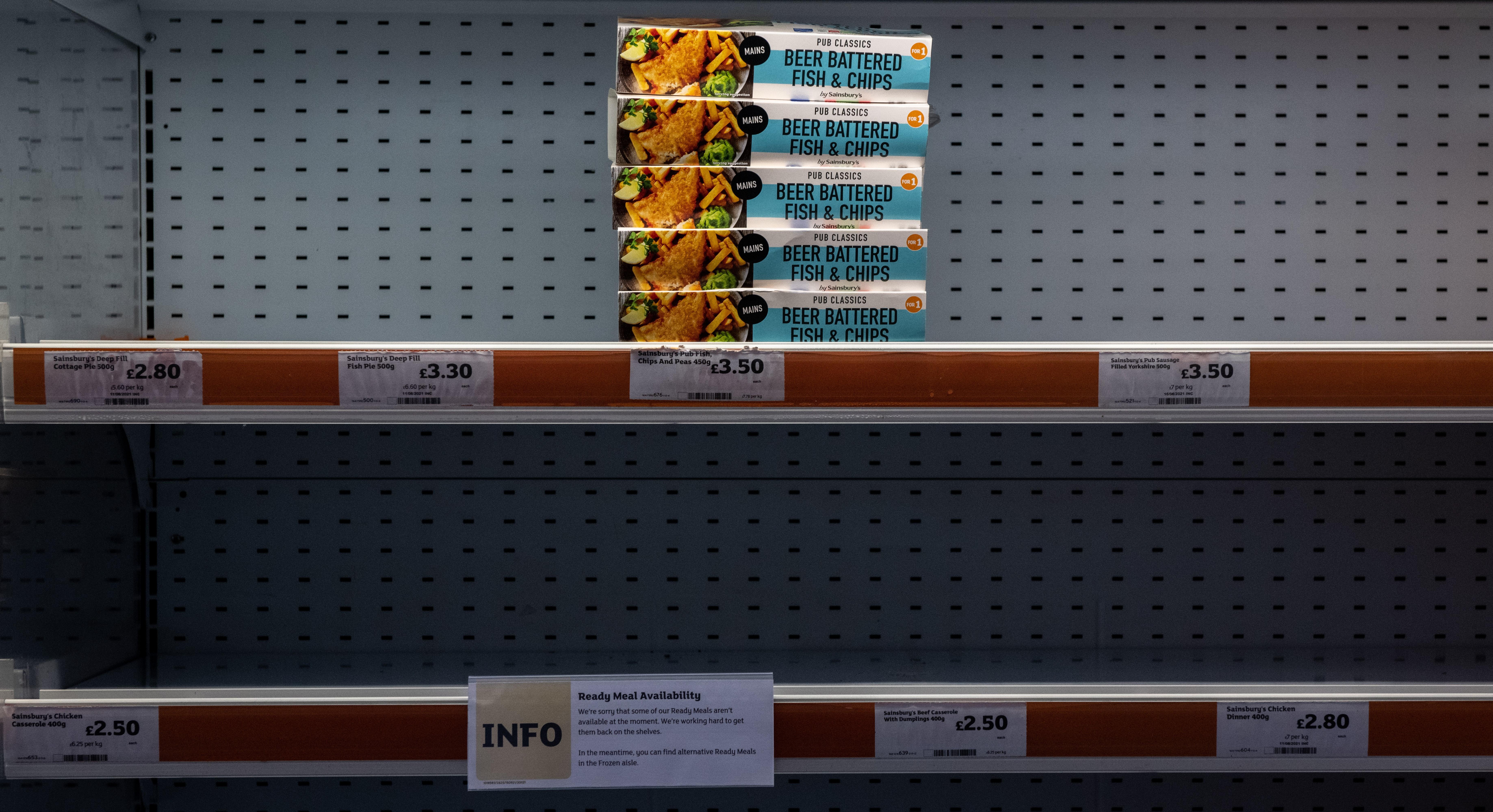 Empty store shelf due to food-grade CO2 shortage