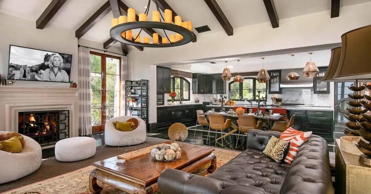 The kitchen and family room in the Montecito home used in the Prince Harry documentary.