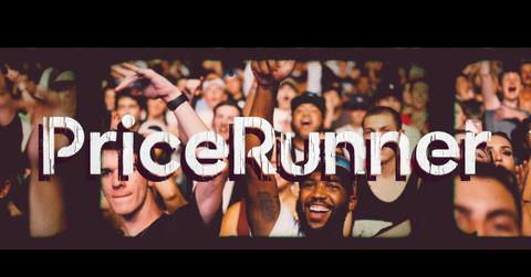 PriceRunner logo over crowd of people