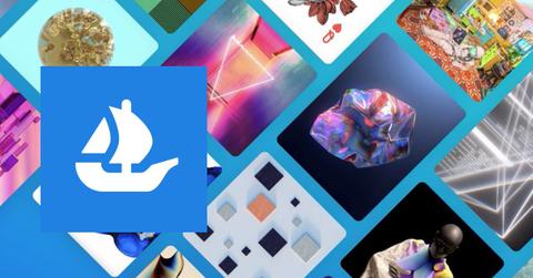 OpenSea logo and NFTs