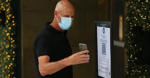 Man scanning a QR scan code