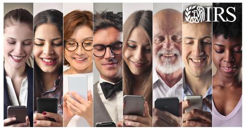 IRS graphic of people using smartphones