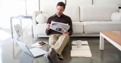 Man reading a newspaper