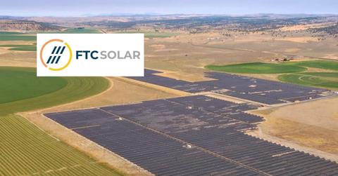 FTC Solar field of solar panels and logo