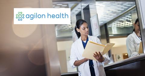 Agilon Health logo over physician