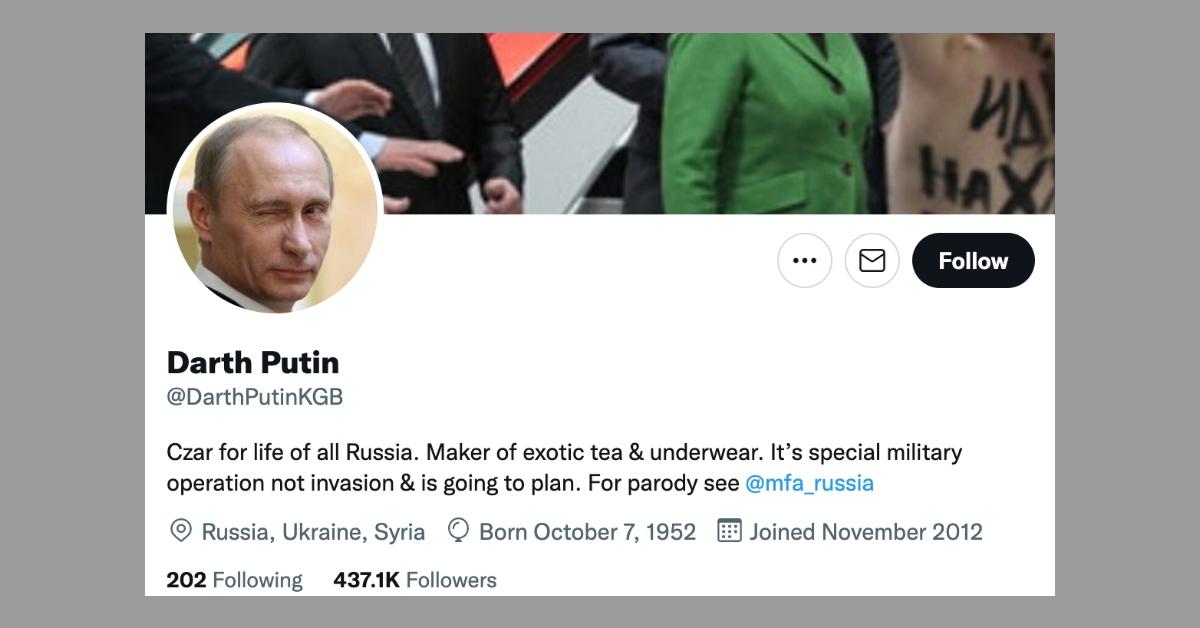 Darth Putin on Twitter