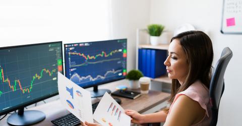 Attractive woman doing a work presentation