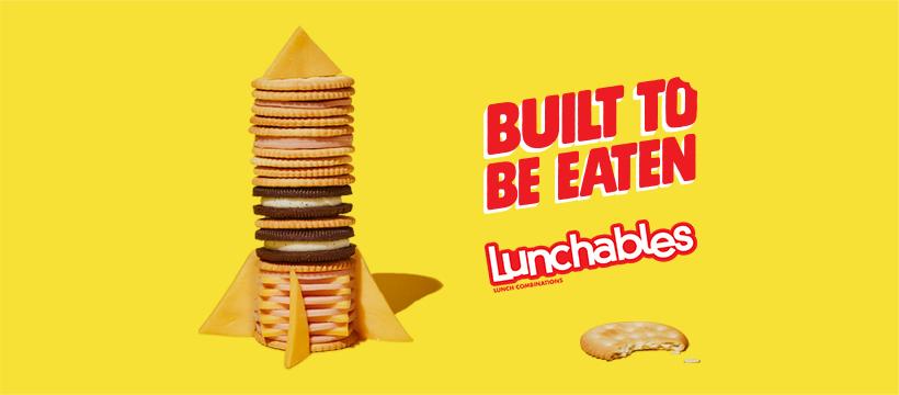 Lunchables stacked in rocket shape