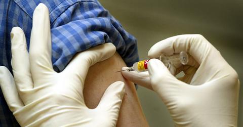 A person getting a smallpox vaccine
