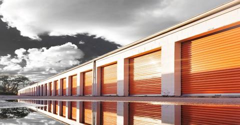 A row of storage units