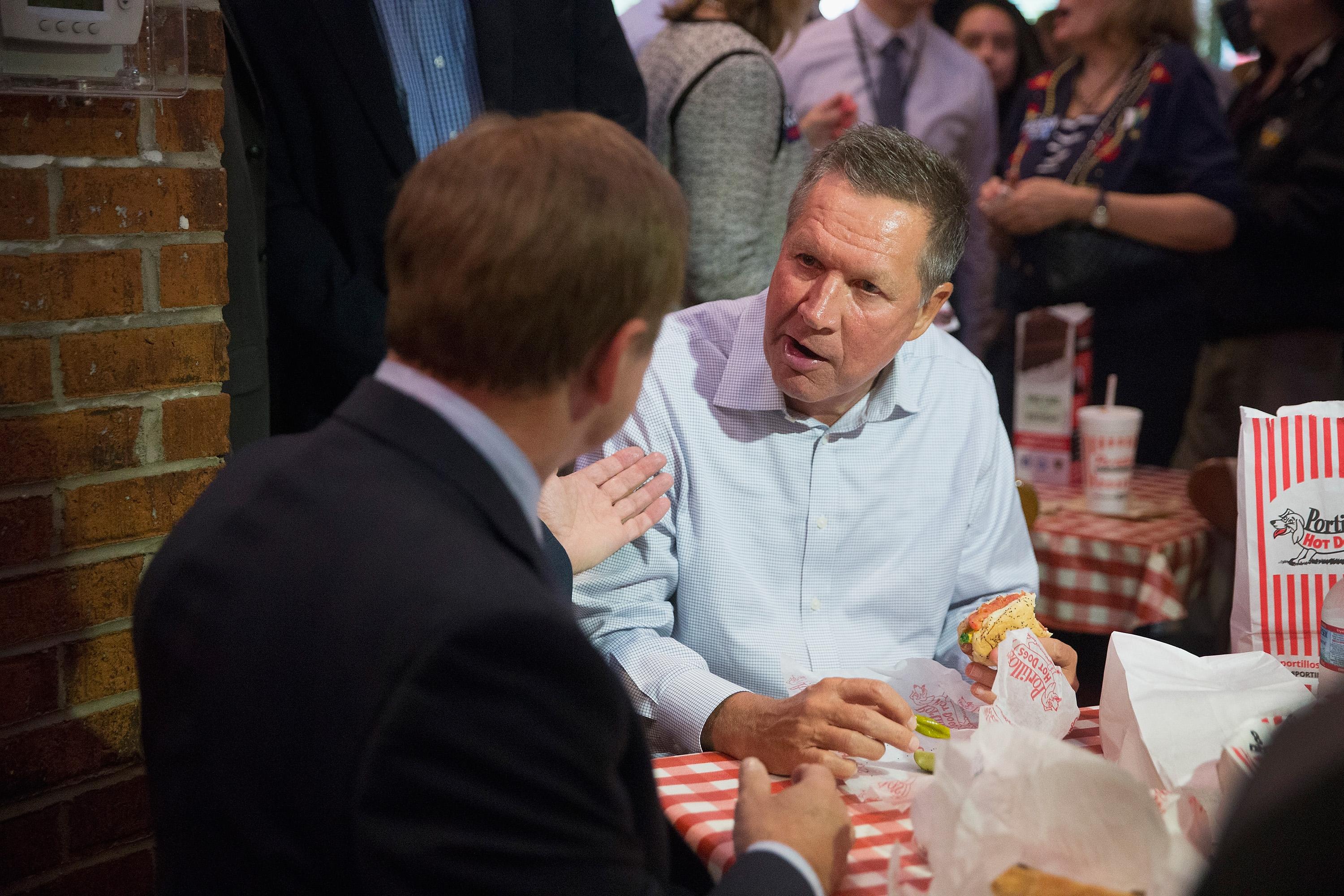 Men eating at Portillo's