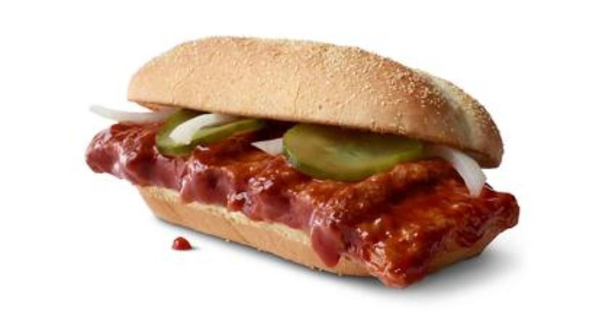 The McDonald's McRib sandwich.