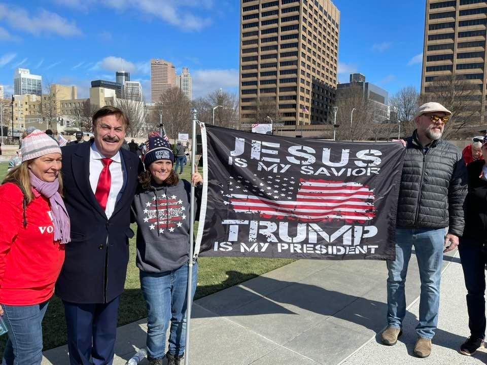 Mike Lindell is second from left