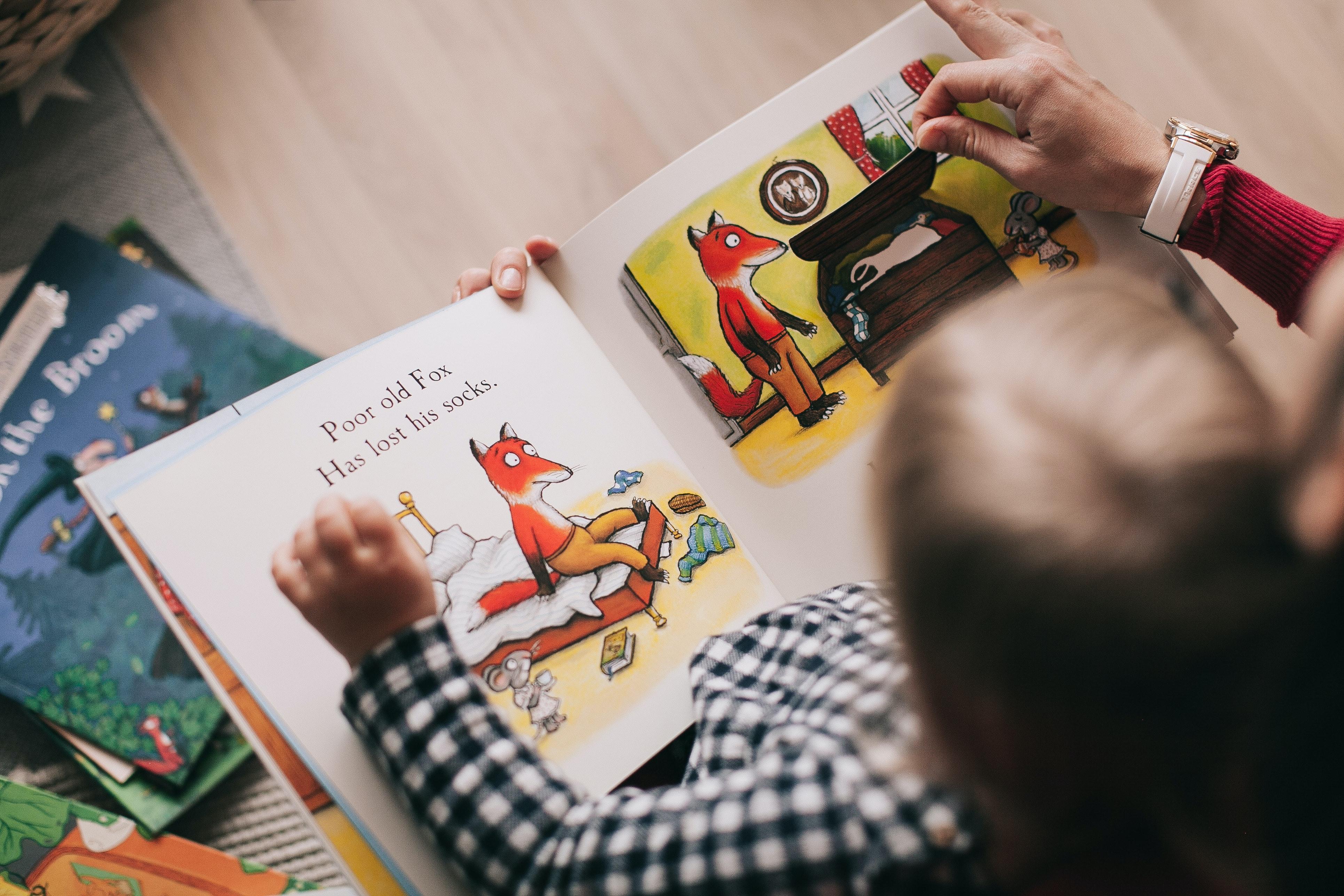 A child looking at a book