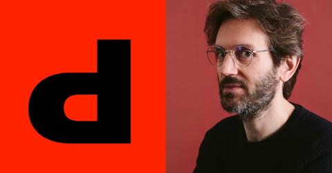 Depop logo and founder Simon Beckerman