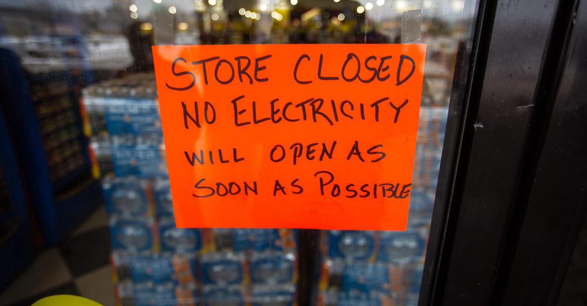 A store closed due to electricity shortage