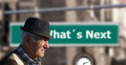 Senior citizen in a hat on the street