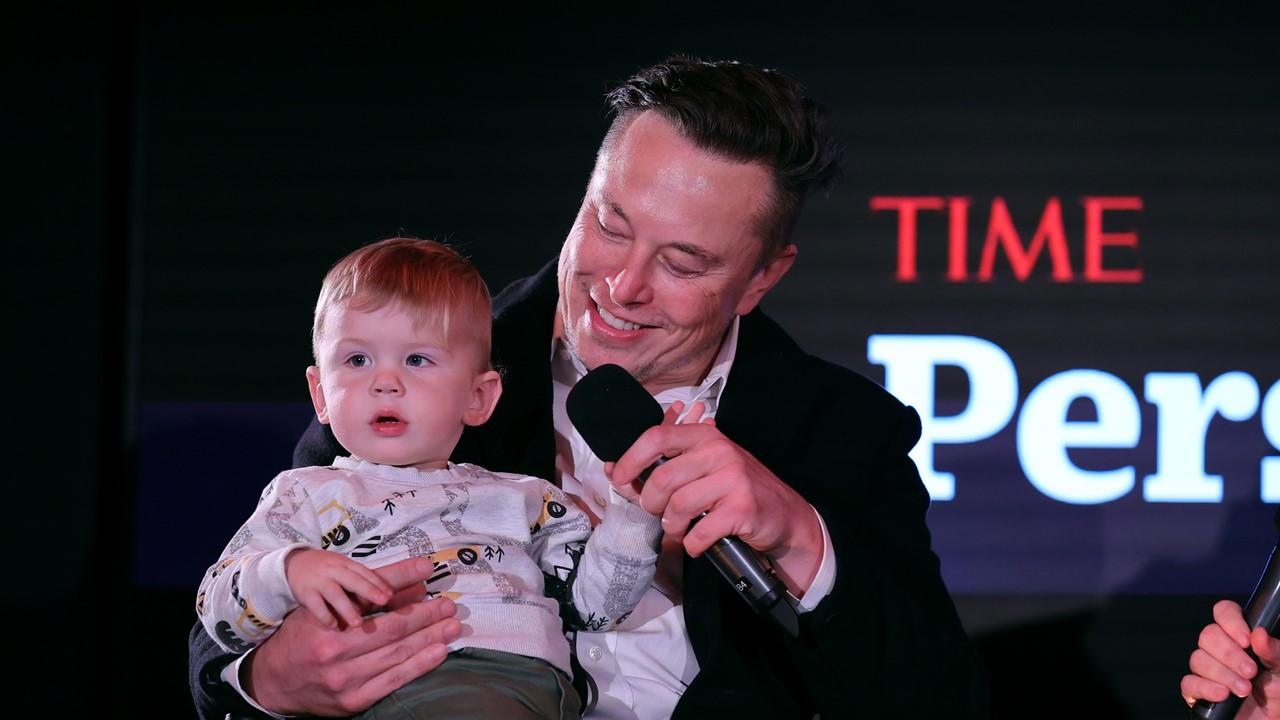 Elon Musk and his son