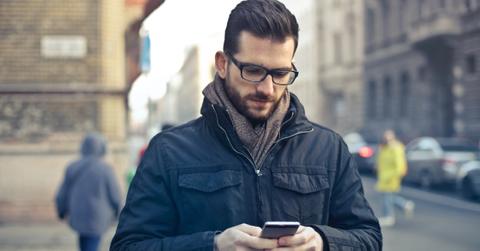 A man checking his phone.