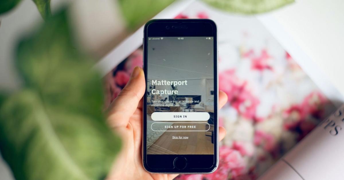 Matterport app on a smartphone