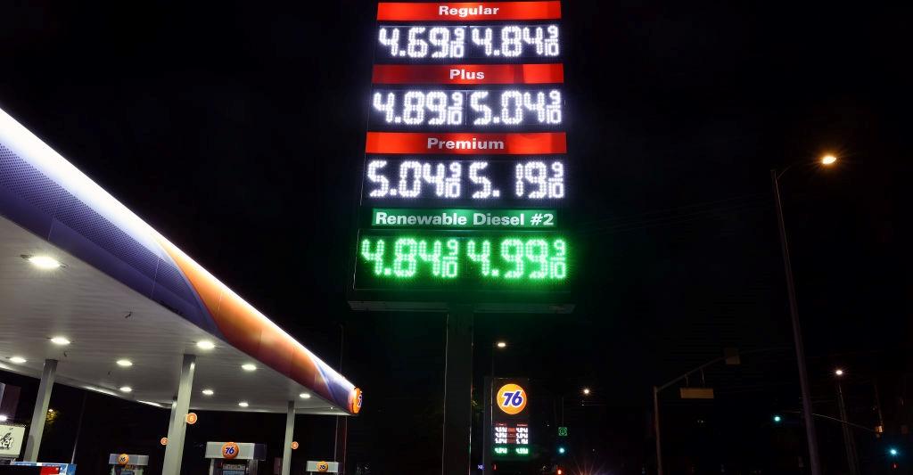 High gas prices at gas station