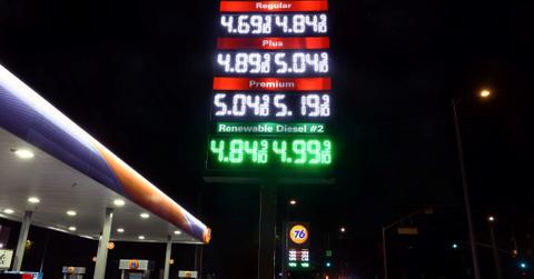 High gas prices at gas station