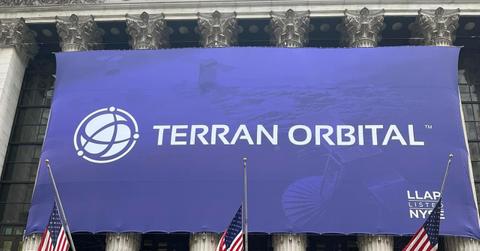 Terran Orbital banner on the NYSE