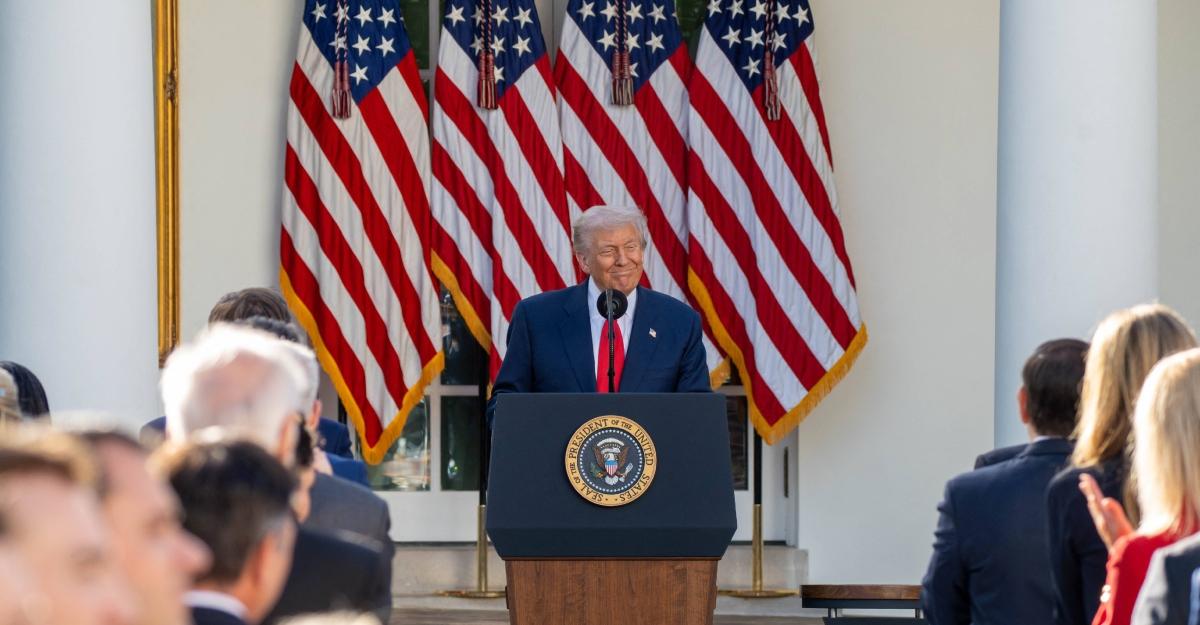 Trump addresses the crowd at Charlie Kirk memorial
