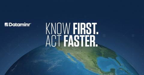 Dataminr graphic with illustration of Earth from space