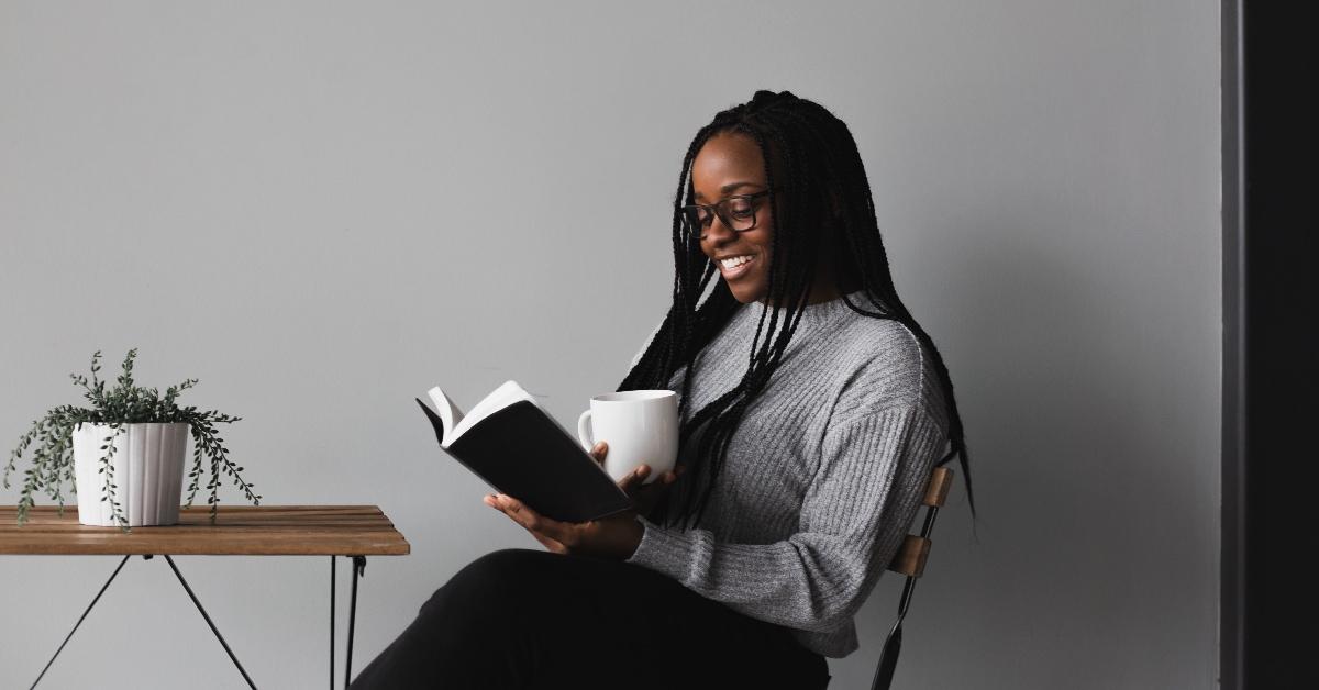 Person reading a book