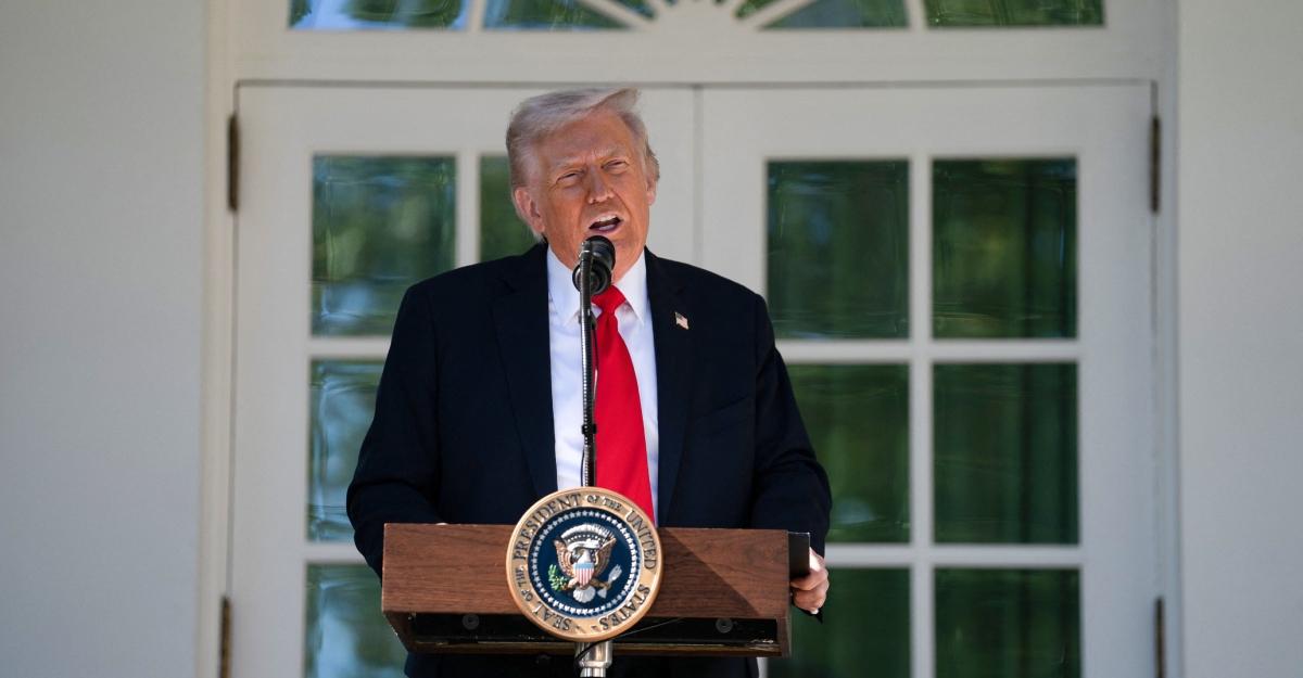 Trump hosts an event in the rose garden