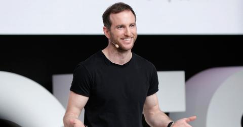 airbnb co-founder joe gebbia speaking on stage