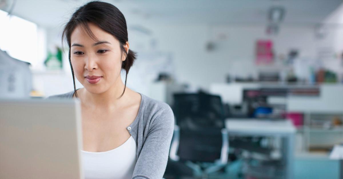 Woman using computer