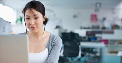 Woman using computer