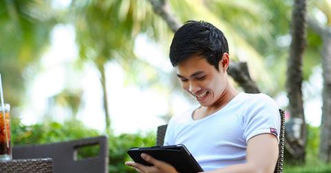 A man using a smart phone